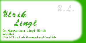 ulrik lingl business card